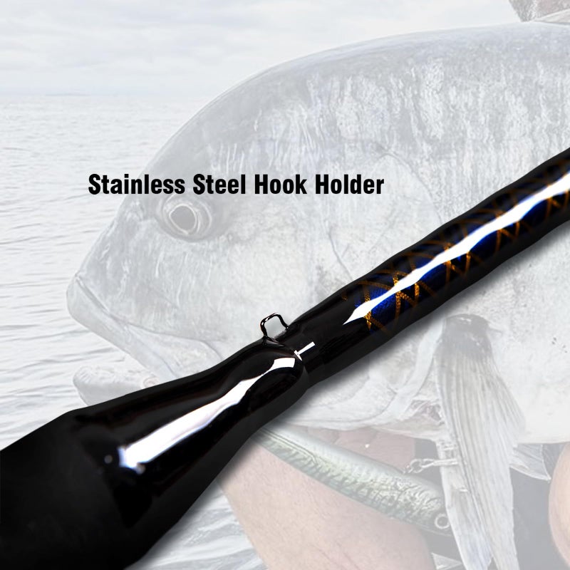 Fiblink 1-Piece Saltwater Offshore Trolling Rod Conventional Boat Rod Carbon Fishing Pole (30-50 Pound) - Image 5